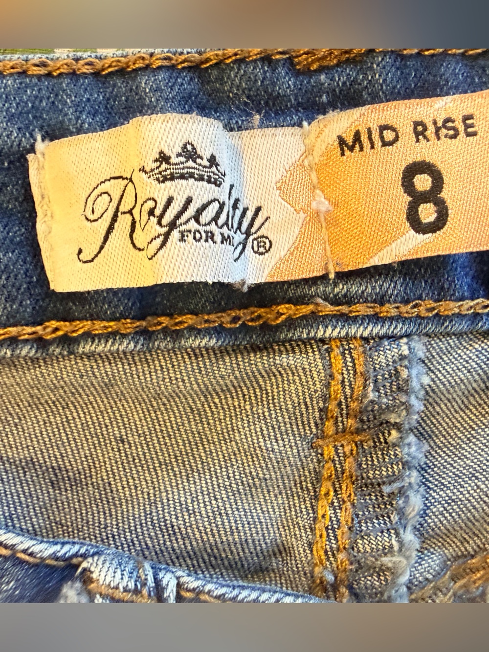 Royalty For Me Distressed Light Blue Denim Shorts Jorts Size 8 - Picture 2 of 6